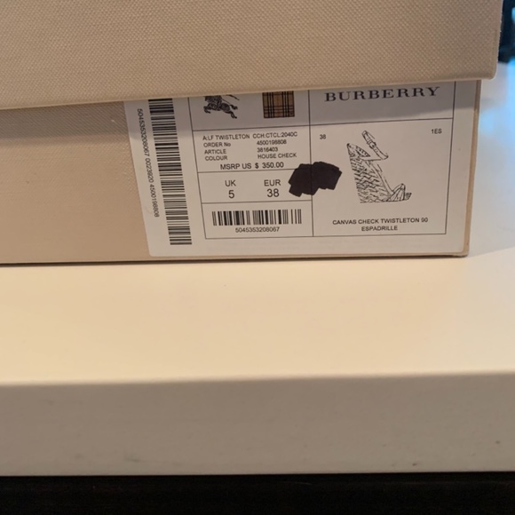 Burberry Wedge Sandle/Espadrille - Picture 5 of 5